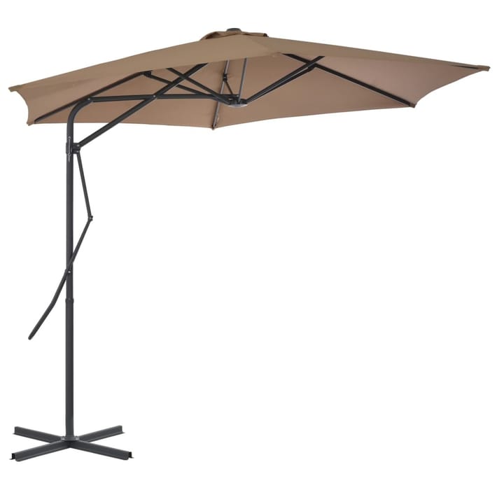 Aurinkovarjo terästanko 300 cm harmaanruskea - Ruskea - Puutarhakalusteet - Aurinkosuojat - Aurinkovarjot