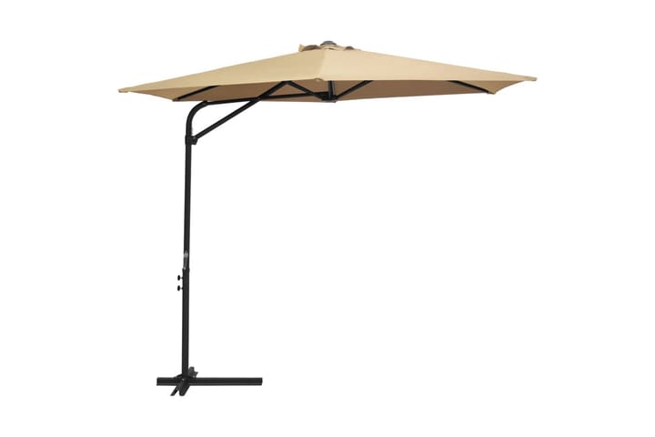 Aurinkovarjo terästanko 300 cm harmaanruskea - Ruskea - Puutarhakalusteet - Aurinkosuoja - Aurinkovarjo