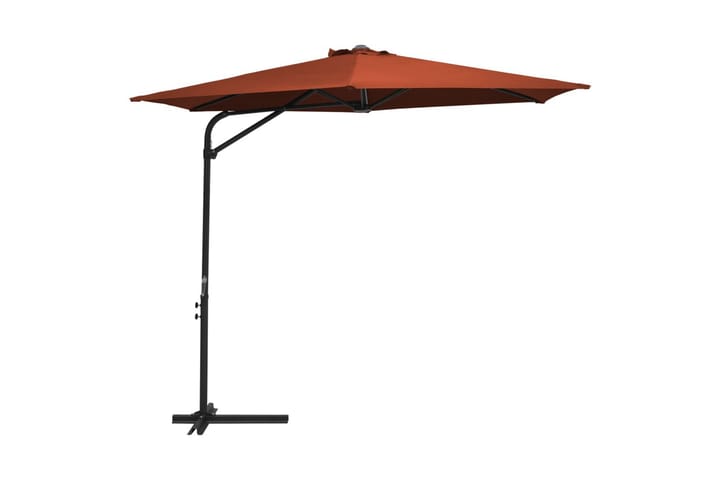 Aurinkovarjo terästanko 300 cm terrakotta - Punainen - Puutarhakalusteet - Aurinkosuojat - Aurinkovarjot
