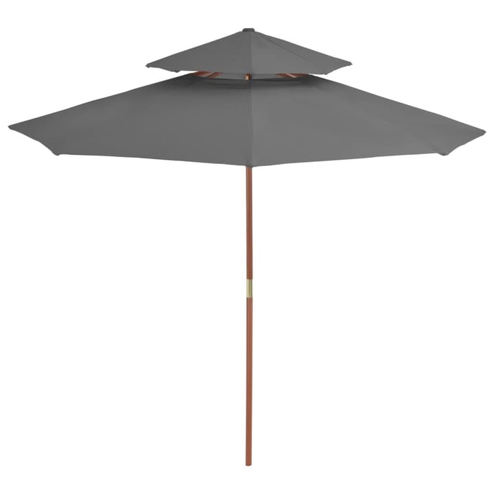 Kaksikerroksinen aurinkovarjo puurunko 270 cm antrasiitti - Antrasiitti - Puutarhakalusteet - Aurinkosuojat - Aurinkovarjot