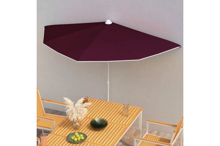 Puoliaurinkovarjo tangolla 180x90 cm viininpunainen - Puutarhakalusteet - Aurinkosuojat - Aurinkovarjot