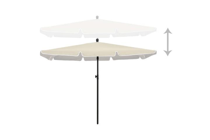 Puutarhan aurinkovarjo tangolla 210x140 cm hiekka - Kerma - Puutarhakalusteet - Aurinkosuoja - Aurinkovarjo