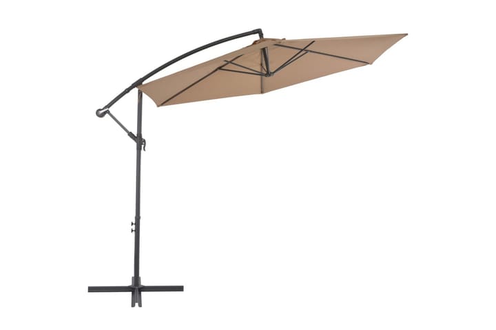 Riippuva aurinkovarjo alumiinipylväällä 300 cm ruskeanharmaa - Ruskea - Puutarhakalusteet - Aurinkosuojat - Aurinkovarjot