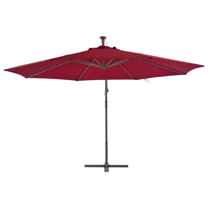 Riippuva aurinkovarjo alumiinipylväällä 350cm viininpunainen - Punainen - Puutarhakalusteet - Aurinkosuojat - Aurinkovarjot - Riippuva aurinkovarjo