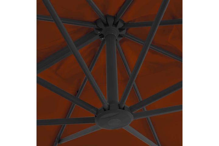 Riippuva aurinkovarjo alumiinipylväällä terrakotta 300x300cm - Puutarhakalusteet - Aurinkosuoja - Aurinkovarjo
