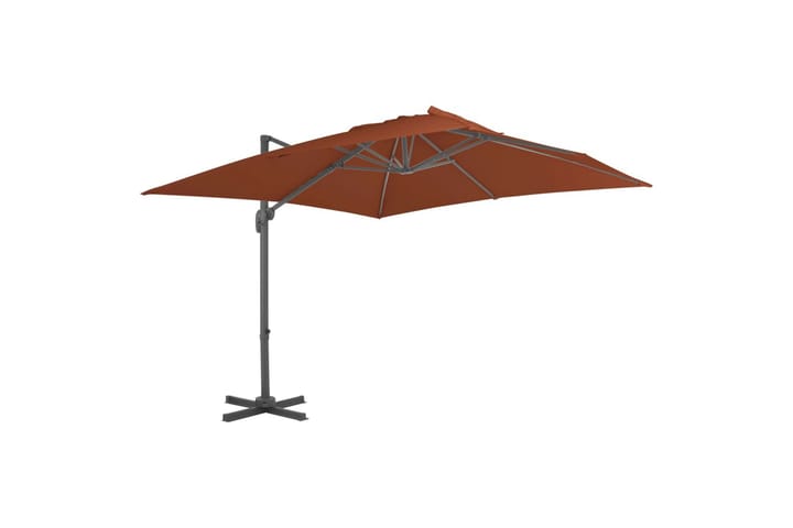 Riippuva aurinkovarjo alumiinipylväällä terrakotta 400x300cm - Puutarhakalusteet - Aurinkosuoja - Aurinkovarjo