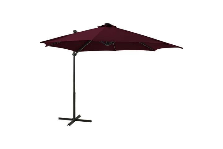 Riippuva aurinkovarjo tangolla ja LED-valoilla 300 cm - Puutarhakalusteet - Aurinkosuojat - Aurinkovarjot
