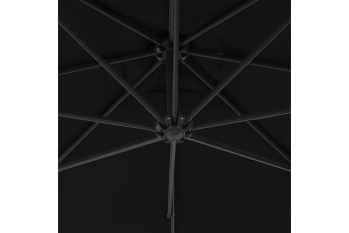 Riippuva aurinkovarjo teräspylväällä 250x250 cm musta - Puutarhakalusteet - Aurinkosuojat - Aurinkovarjot