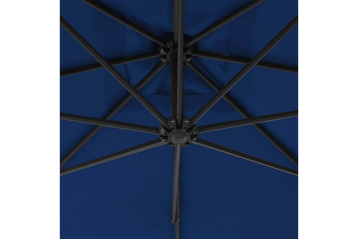 Riippuva aurinkovarjo teräspylväällä 250x250 cm taivaansinin - Puutarhakalusteet - Aurinkosuojat - Aurinkovarjot