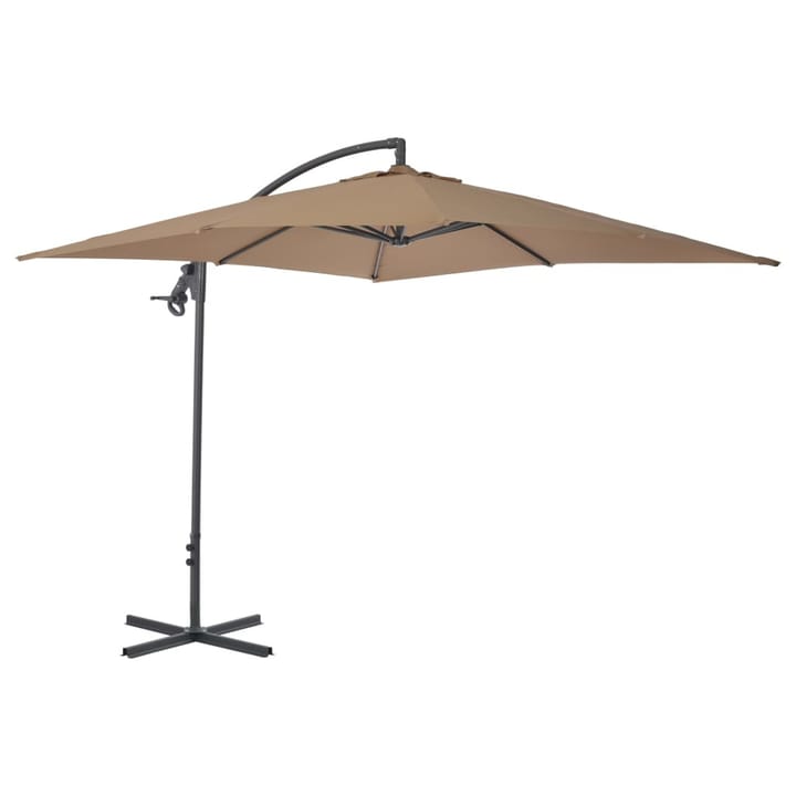 Riippuva aurinkovarjo teräspylväällä 250x250cm harmaanruskea - Ruskea - Puutarhakalusteet - Aurinkosuojat - Aurinkovarjot - Riippuva aurinkovarjo