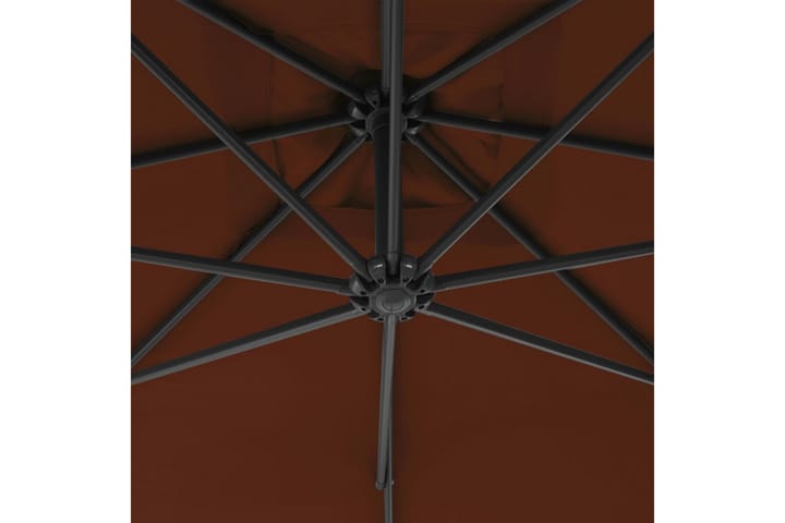 Riippuva aurinkovarjo teräspylväällä 300 cm terrakotta - Puutarhakalusteet - Aurinkosuojat - Aurinkovarjot