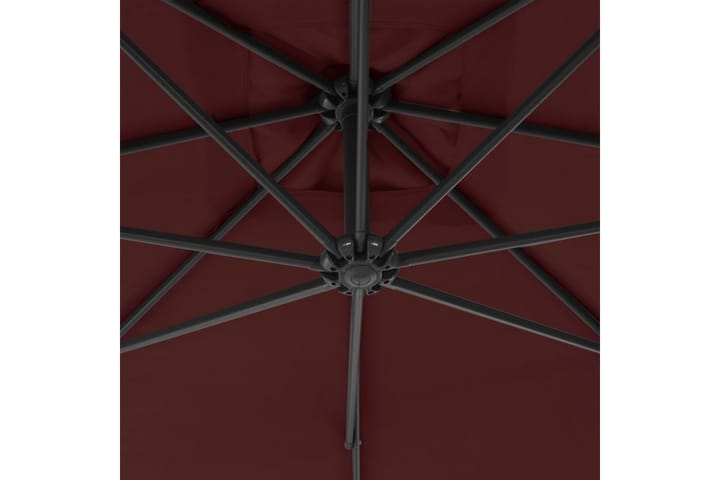 Riippuva aurinkovarjo teräspylväällä 300 cm viininpunainen - Puutarhakalusteet - Aurinkosuojat - Aurinkovarjot