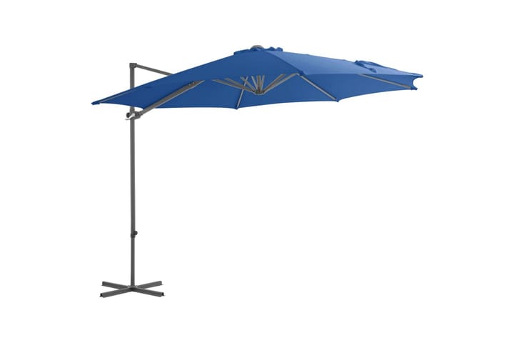 Riippuva aurinkovarjo teräspylväällä taivaansininen 300 cm - Puutarhakalusteet - Aurinkosuojat - Aurinkovarjot