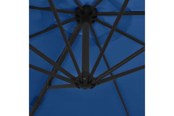 Riippuva aurinkovarjo teräspylväällä taivaansininen 300 cm - Puutarhakalusteet - Aurinkosuojat - Aurinkovarjot
