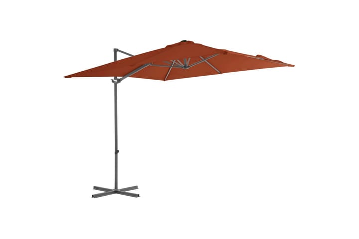 Riippuva aurinkovarjo teräspylväällä terrakotta 250x250 cm - Puutarhakalusteet - Aurinkosuojat - Aurinkovarjot - Riippuva aurinkovarjo