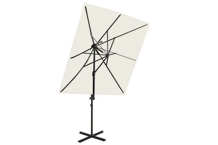 Riippuva aurinkovarjo tuplakatolla hiekka 250x250 cm - Puutarhakalusteet - Aurinkosuojat - Aurinkovarjo