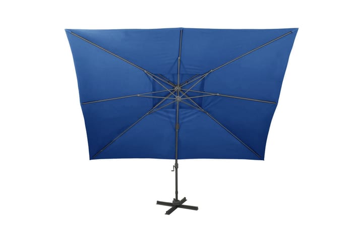 Riippuva aurinkovarjo tuplakatolla taivaansininen 400x300 cm - Sininen - Puutarhakalusteet - Aurinkosuoja - Aurinkovarjo