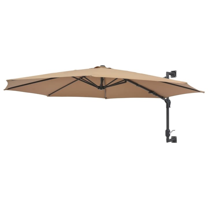 Seinäkiinnitteinen aurinkovarjo 300 cm ruskeanharmaa - Ruskea - Puutarhakalusteet - Aurinkosuoja - Aurinkovarjo