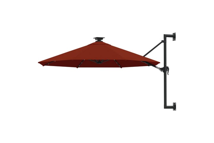 Seinäkiinnitteinen aurinkovarjo LED ja tolppa 300 cm - Puutarhakalusteet - Aurinkosuojat - Aurinkovarjot