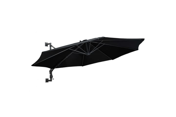 Seinäkiinnitteinen aurinkovarjo metallitolppa 300 cm musta - Musta - Puutarhakalusteet - Aurinkosuojat - Aurinkovarjot