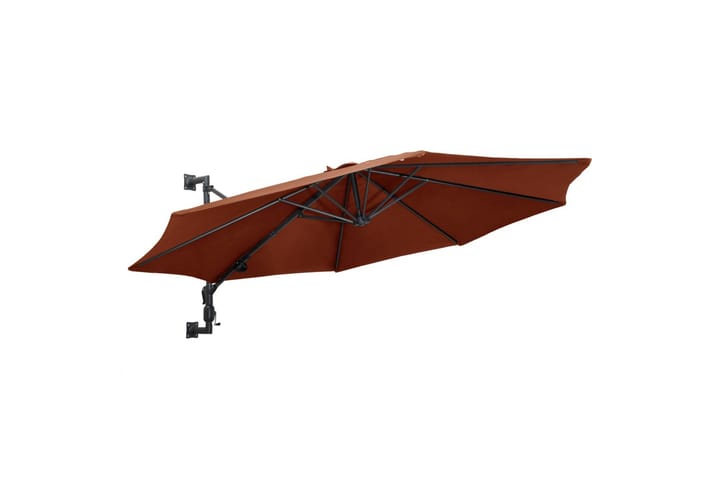 Seinäkiinnitteinen aurinkovarjo metallitolppa 300cm - Ruskea - Puutarhakalusteet - Aurinkosuojat - Aurinkovarjot
