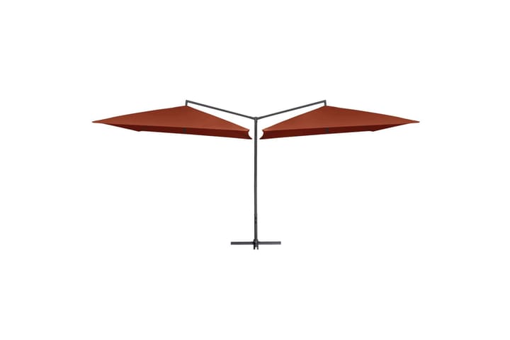 Tupla-aurinkovarjo terästanko 250x250 cm terrakotta - Oranssi - Puutarhakalusteet - Aurinkosuojat - Aurinkovarjot