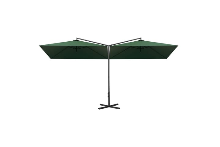 Tupla-aurinkovarjo terästanko vihreä 600x300 cm - Vihreä - Puutarhakalusteet - Aurinkosuojat - Aurinkovarjot