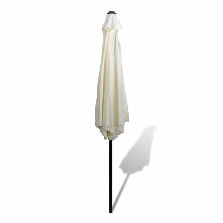Valkoinen Aurinkovarjo Terästolpalla 3 m - Valkoinen - Puutarhakalusteet - Aurinkosuojat - Aurinkovarjot
