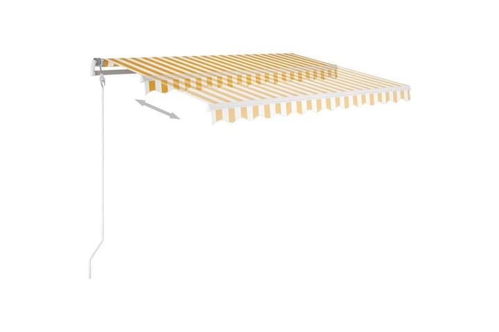 Manuaalisesti kelattava markiisi LED-valot 3x2,5m keltavalko - Keltainen - Puutarhakalusteet - Aurinkosuojat - Markiisit