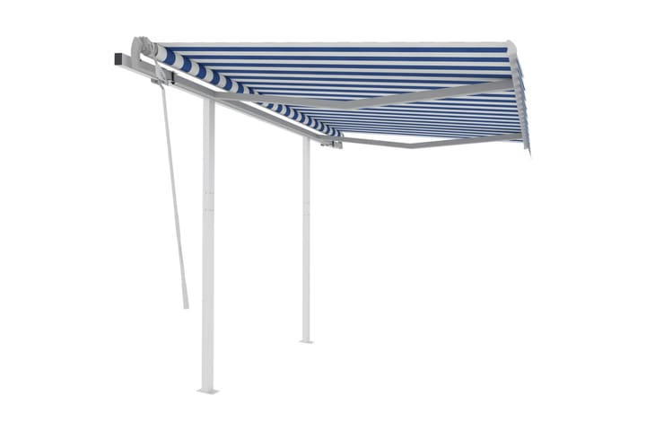 Manuaalisesti kelattava markiisi tolpilla 3x2,5 m - Sininen - Puutarhakalusteet - Aurinkosuojat - Markiisit