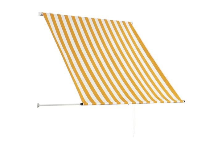 Sisäänkelattava markiisi 150x150 cm keltainen ja valkoinen - Monivärinen - Puutarhakalusteet - Aurinkosuojat - Markiisi