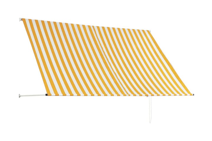 Sisäänkelattava markiisi 250x150 cm keltainen ja valkoinen - Monivärinen - Puutarhakalusteet - Aurinkosuojat - Markiisi