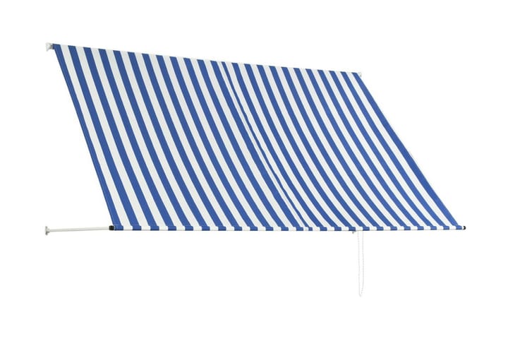 Sisäänkelattava markiisi 250x150 cm sininen ja valkoinen - Monivärinen - Puutarhakalusteet - Aurinkosuoja - Markiisi - Ikkunamarkiisi