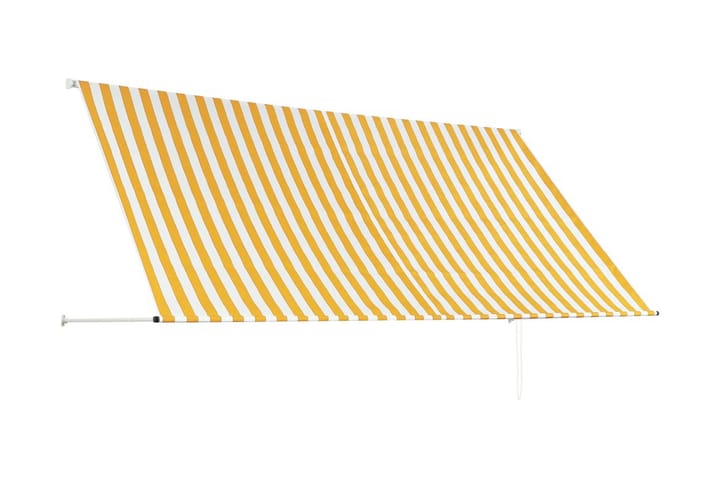 Sisäänkelattava markiisi 300x150 cm keltainen ja valkoinen - Monivärinen - Puutarhakalusteet - Aurinkosuoja - Markiisi