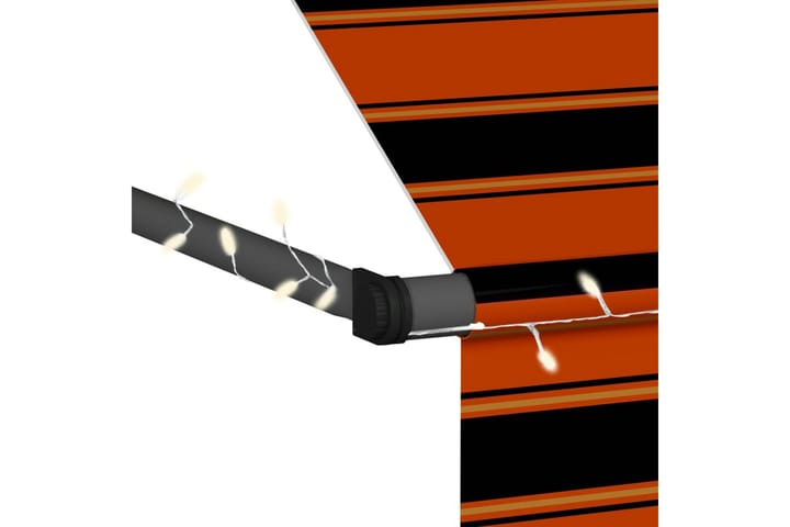 Sisäänkelattava markiisi LEDillä 350 cm oranssi ja ruskea - Monivärinen - Puutarhakalusteet - Aurinkosuoja - Markiisi