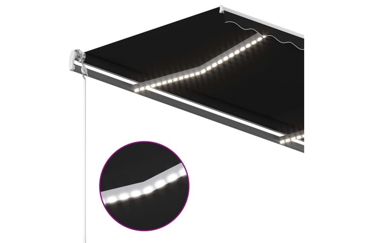 Sisäänkelattava markiisi LEDillä 450x350 cm antrasiitti - Antrasiitti - Puutarhakalusteet - Aurinkosuoja - Markiisi