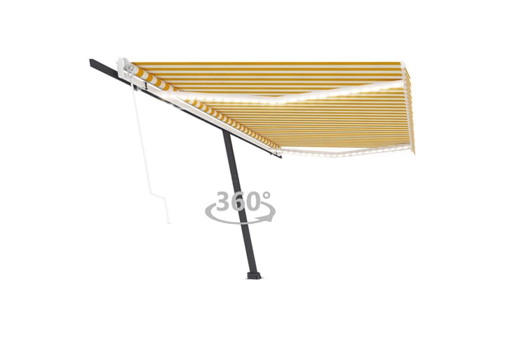 Sisäänkelattava markiisi LED/tuulisensori 500x300 cm - Keltainen - Puutarhakalusteet - Aurinkosuoja - Markiisi