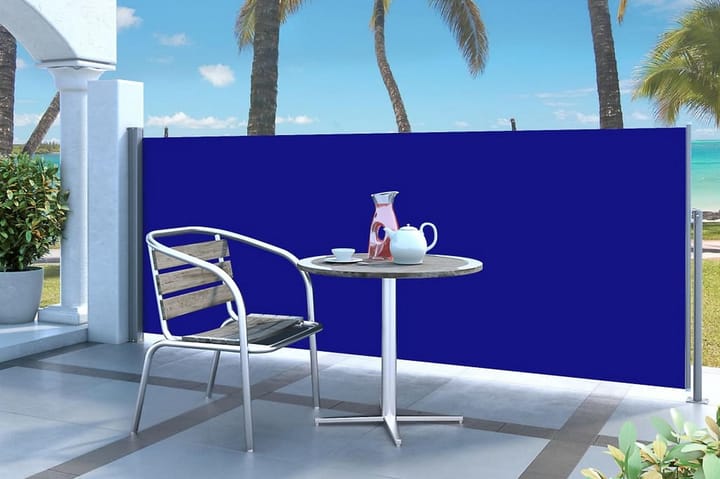 Sisäänvedettävä sivumarkiisi 140 x 300 cm sininen - Sininen - Puutarhakalusteet - Aurinkosuojat - Markiisit