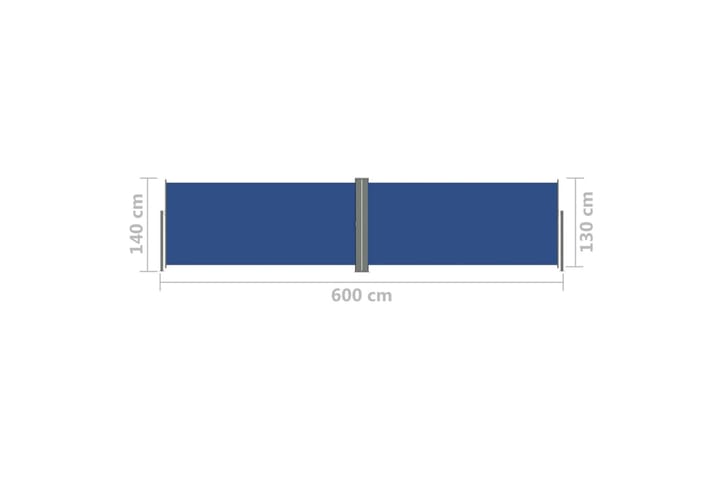 Sisäänvedettävä sivumarkiisi sininen 140x600 cm - Sininen - Puutarhakalusteet - Aurinkosuoja - Markiisi