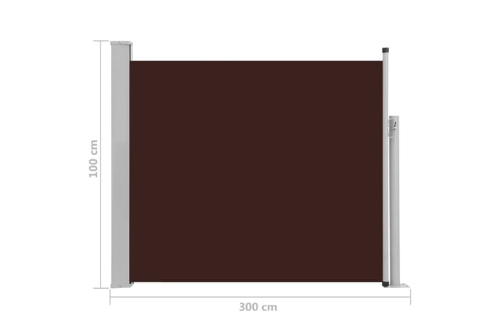 Sisäänvedettävä terassin sivumarkiisi 100x300 cm ruskea - Ruskea - Puutarhakalusteet - Aurinkosuojat - Markiisit