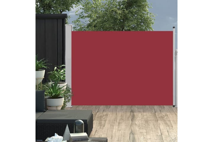 Sisäänvedettävä terassin sivumarkiisi 100x500 cm punainen - Punainen - Puutarhakalusteet - Aurinkosuoja - Markiisi