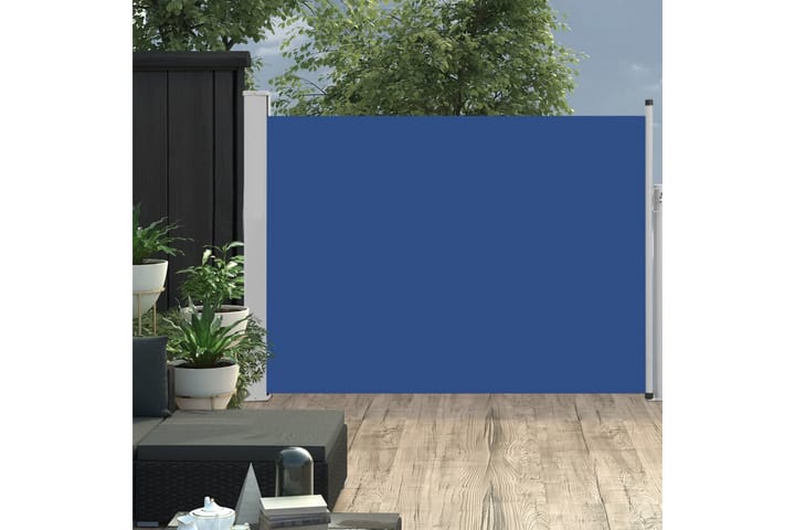 Sisäänvedettävä terassin sivumarkiisi 120x500 cm sininen - Sininen - Puutarhakalusteet - Aurinkosuojat - Markiisit