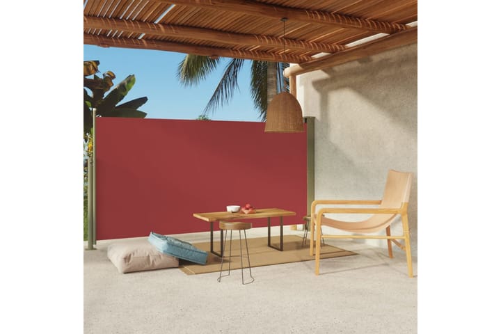 Sisäänvedettävä terassin sivumarkiisi 160x300 cm punainen - Punainen - Puutarhakalusteet - Aurinkosuojat - Markiisi