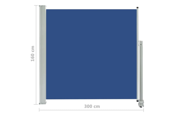 Sisäänvedettävä terassin sivumarkiisi 160x300 cm sininen - Sininen - Puutarhakalusteet - Aurinkosuojat - Markiisit