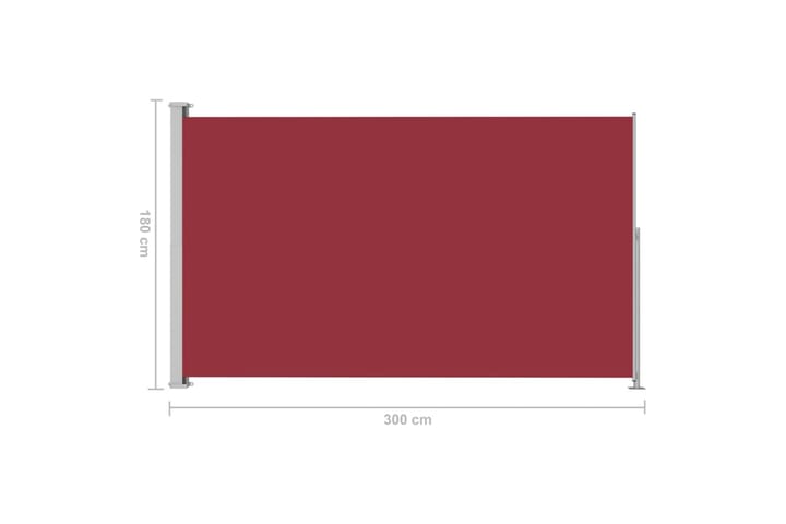 Sisäänvedettävä terassin sivumarkiisi 180x300 cm punainen - Punainen - Puutarhakalusteet - Aurinkosuoja - Markiisi