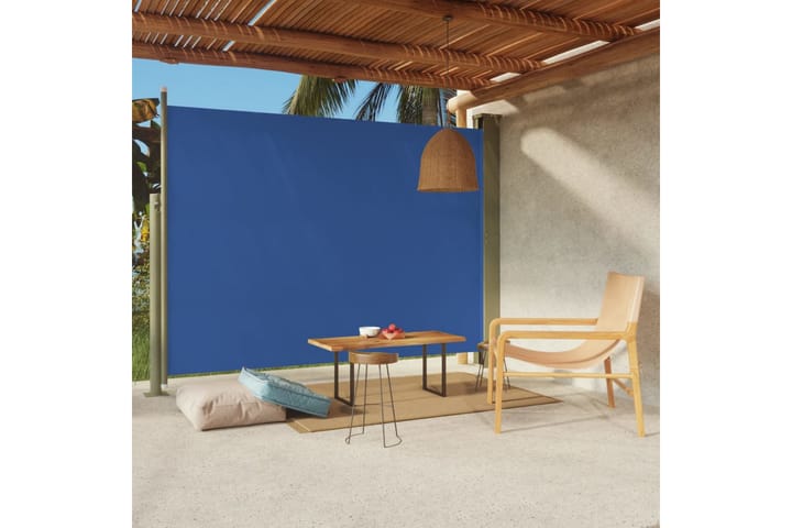 Sisäänvedettävä terassin sivumarkiisi 220x300 cm sininen - Sininen - Puutarhakalusteet - Aurinkosuojat - Markiisit