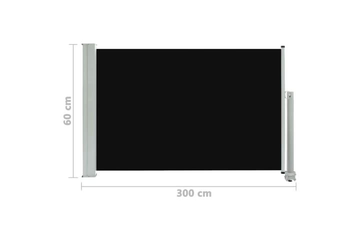 Sisäänvedettävä terassin sivumarkiisi 60x300 cm musta - Musta - Puutarhakalusteet - Aurinkosuoja - Markiisi