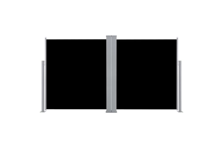 Sisäänvedettävä terassin tuplasivumarkiisi 170x600 cm musta - Musta - Puutarhakalusteet - Aurinkosuojat - Markiisit