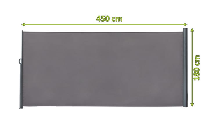 Sivumarkiisi 450x10x180 cm - Harmaa - Puutarhakalusteet - Aurinkosuojat - Markiisi
