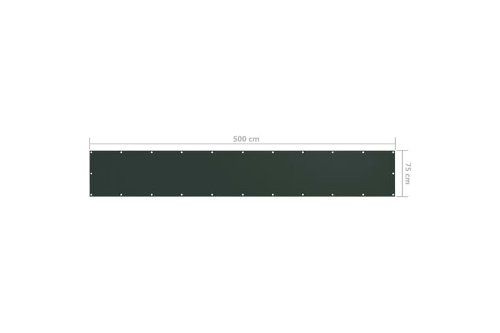 Parvekkeen suoja tummanvihreä 75x500 cm Oxford kangas - Vihreä - Puutarhakalusteet - Aurinkosuojat - Parvekesuojat